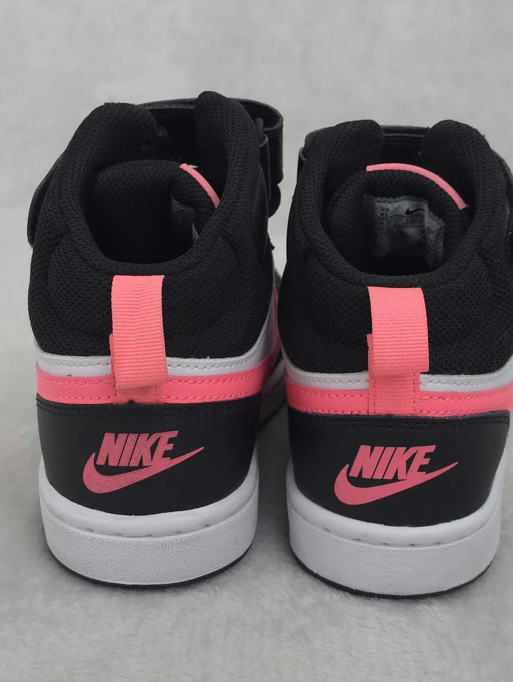 Nike Court Borough Mid 2 GS Black White Pink Mid Top Sneakers Girls 4Y